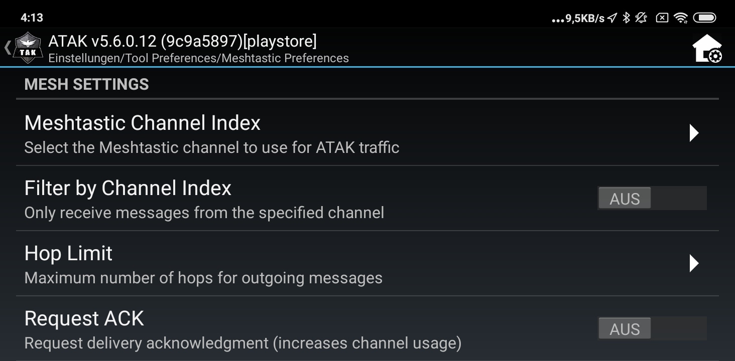 ATAK Mesh Meshtastic Channel Index