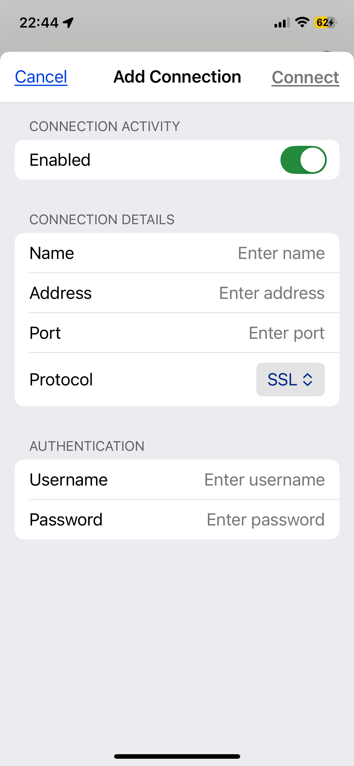 iTAK manuelle Serververbindung einrichten